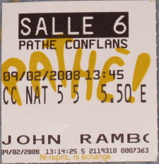 John Rambo ticket ciné