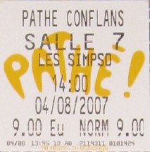 Les Simpsons-Ticket cine Pathe